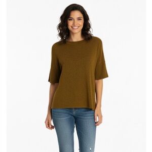 ANGELS Pullover Light Polyester Knit Top, Women’s M, Brownish Yellow